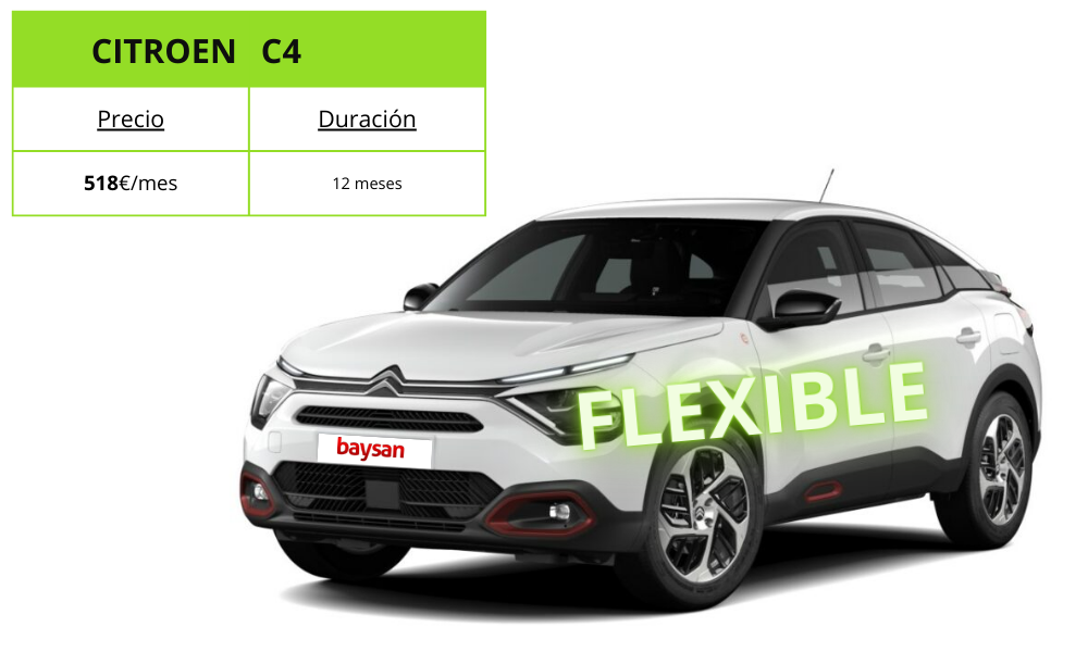 FLEXIBLE Citroen C4 - Alquiler y renting de flexible | Baysan Flex